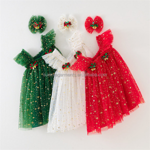 Robes et débardeurs pour enfants, style personnalisé, faible MOQ, motif étoile de Noël, pour bébés et tout-petits - Product Image 4