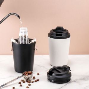 แก้วกาแฟสแตนเลสสตีลแบบมินิมอลสำหรับสำนักงานธุรกิจ 7 สี ใช้ในรถยนต์ได้ สำหรับผู้หญิง - Product Image 2