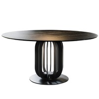 Pieds de table à manger modernes de luxe simples et personnalisés, en fer thermolaqué noir sable, pour salon de style panneau bois