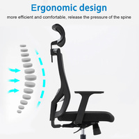 Chaise de bureau exécutive ergonomique moderne robuste, hauteur réglable, accoudoirs fixes, approuvée BIFMA, garantie de 2 ans, pour bureau à domicile