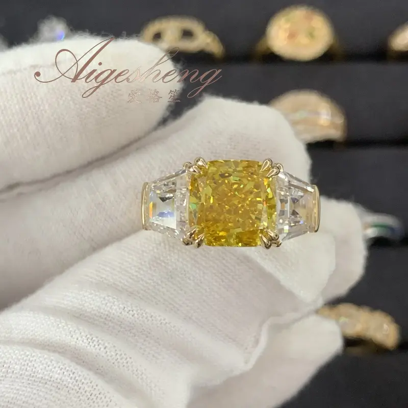Aigesheng Mode Sieraden Ringen Fancy Natuurlijke Diamant 18K Echt Gouden Trouwringen Paar Set