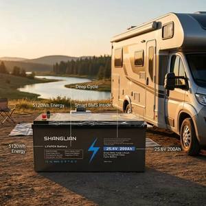 Batterie LiFePO4 25,6 V 200 Ah 5120 Wh à décharge profonde au lithium-fer-phosphate avec BMS intelligent - Product Image 1