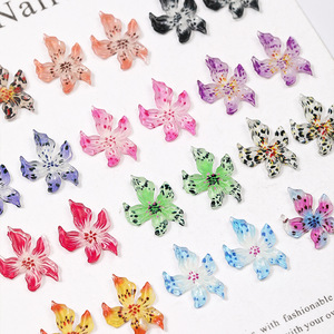 En vrac, assortiment de breloques pour ongles en résine 3D, pétales de fleurs à dos plat, grands, rouges, roses, bleus, verts, pour loisirs créatifs DIY - Product Image 4