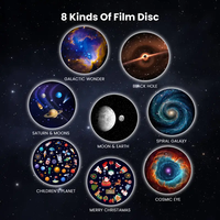Planétarium Galaxy Star Projecteur Projecteur de lumière LED Veilleuse étoilée avec 8 disques de film Minuterie intelligente Changement de couleur sans fil
