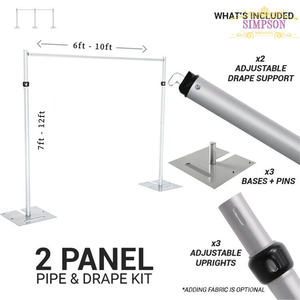 Soporte de Fondo Ajustable de 12 Pies con Tela para Decoración de Eventos y Bodas - Product Image 4