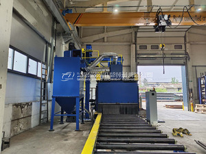 Machine de <span class=keywords><strong>sablage</strong></span> à billes pour profilés en acier, tôles en acier, feuilles métalliques, avec PLC et moteur pour l'élimination de la rouille - Product Image 4