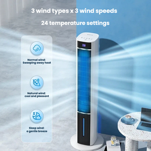 Suitable Water Cooling Tower Fan with 12-Hour Timer 3 Speeds Visible Water Night Light 980mm Floor Standing Fan for Home Office - Product Image 1