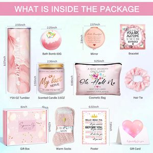 Panier-cadeau de spa relaxant de luxe, kit de soins personnels pour femmes avec gobelet, bougie, bombe de bain pour la fête des mères, anniversaire, cadeau de remerciement - Product Image 2