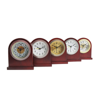 Retro Holz-Quarz-Tischuhr mit Art-Deco-Design und LUMINOVA-Anzeige