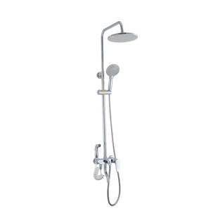 Juego de ducha Ansha con cabezal cuadrado tipo lluvia y rociador de mano, grifo de baño monomando con válvula de cerámica - Product Image 4