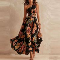 Robe d'été pour femme, nouveau style, avec lacets et ceinture, motif imprimé