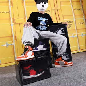 Haixin Hot Bán Giày Organizer Stackable lưu trữ rõ ràng sneaker nhựa hộp giày <span class=keywords><strong>container</strong></span> - Product Image 3