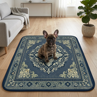 Tapis absorbants lavables pour chien, motif floral baroque matelassé, écologiques, 4 couches, imperméables, base antidérapante en TPU, lavables en machine