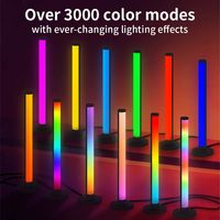 Barre lumineuse LED RGBIC intelligente, synchronisation musicale, contrôle WiFi via application, USB, PVC noir, éclairage double face pour TV, bureau, chambre, salle de jeux, décoration
