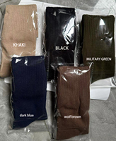 Chaussettes de randonnée en coton pour hommes, épaisses, résistantes à l'usure, respirantes, pour l'entraînement en plein air, couleur vert armée