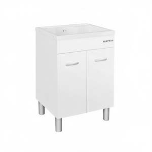 Meuble de salle de bain avec lavabo 45x50x90 cm, armoire blanche, unité de rangement à une porte - Product Image 3