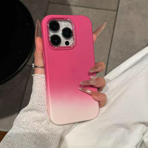 Coque pour iPhone 17, toucher silicone liquide, strass à grandes perforations, caméra à blocs de couleur, antichoc, souple - Product Image 4