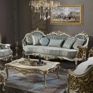 Sofa im europäischen Stil Wohnzimmer möbel Stoff Sofa garnitur Modernes Sofa mit Hands chnitzerei Großhandel Bestseller