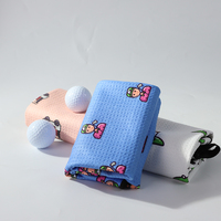 Serviette de golf magnétique en microfibre gaufrée avec motifs imprimés, nouveau design, serviette de golf avec aimant détachable