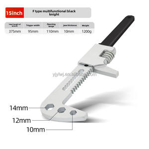 Llave en forma de <span class=keywords><strong>F</strong></span> de grado industrial, llave de tubo ajustable de ángulo recto multifunción, alicates de plomería, llave Flexible de gran apertura - Product Image 6