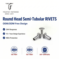 Rivets semi-tubulaires à tête ronde en aluminium TianFang pour accessoires marins, finition anodisée, outillage personnalisé, dimensions sur mesure