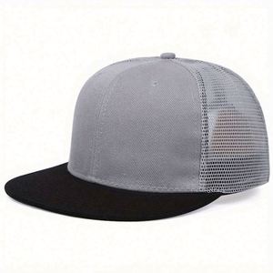 Wholesale Blank Snapback Cap Custom Embroidery Logo <b>Flat</b> Bill Mesh Snapback Trucker <b>Hats</b> - Product Image 4