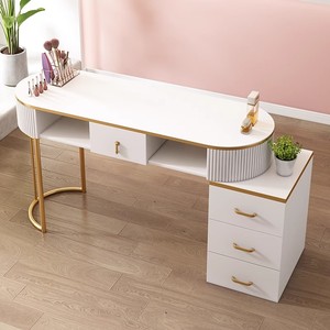 Beauty Salon Nail <b>Table</b> Open Cabinet Manicure <b>Table</b> Nail Desk - Product Image 5