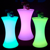 Table de bar lumineuse RGB, table à cocktails LED portable, amovible, en plastique, mobilier de bar LED pour bar, lounge, club