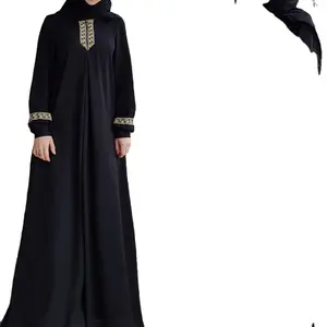 2023 Venta caliente simple suelto ABAYA estilo étnico impreso mujer musulmana vestido largo