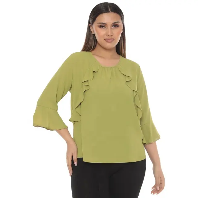 Vraag Prijs Plus Size Blouse Vrouwen Kleding Top Mode Nieuwe Moderne Design Kantoorstijl Hoge Kwaliteit Beste Prijs Van Fabrikant