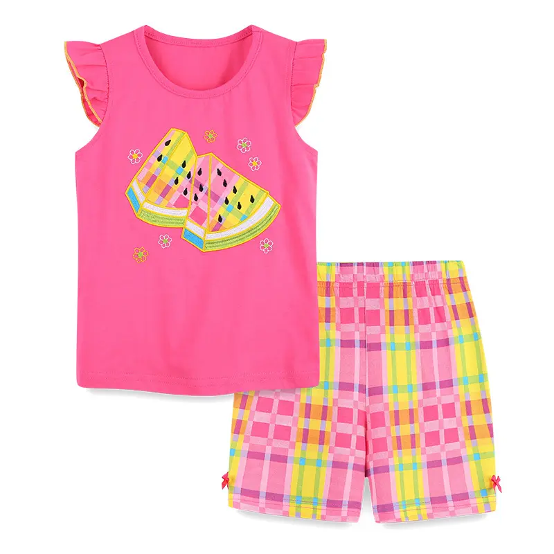 Wholesale Kids Pajamas 100% Cotton Girls' Clothing Sets Kids Boutique Clothing Sets