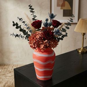<span class=keywords><strong>Vaso</strong></span> da Tavolo <span class=keywords><strong>in</strong></span> Ceramica <span class=keywords><strong>Rossa</strong></span> Moderno Minimalista con Finitura Opaca e Design a <span class=keywords><strong>Rosa</strong></span> Simulata per Arredamento Interno - Product Image 4