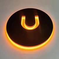 Boîte à lumière ronde publicitaire personnalisée avec logo 3d signalisation pour commerce de plein air enseigne à led boîte à lumière led circulaire pour l'extérieur