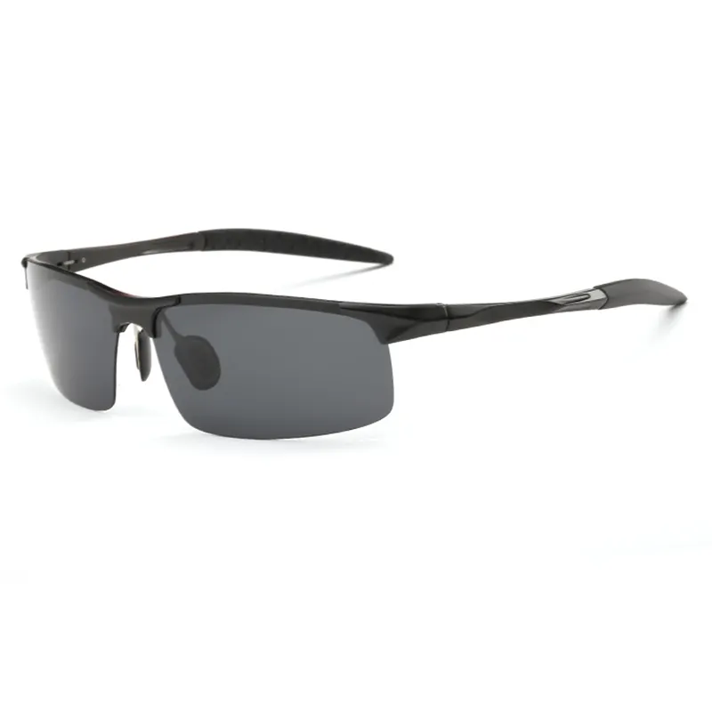 Barcur — lunettes de soleil avec verres polarisés pour hommes, monture en alliage d'aluminium et magnésium, protection UV400