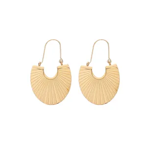 Waterproof Jewelry Simple Geometric 18k PVD Gold Plated Stainless Steel Large Hoop Earrings For Women