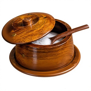 Natural Premium Durable Wooden <b>Jar</b> Lid 250mL Classic Eco-Friendly Airtight Multifunction <b>Kitchen</b> <b>Storage</b> Container <b>for</b> Spice AZ - Product Image 5