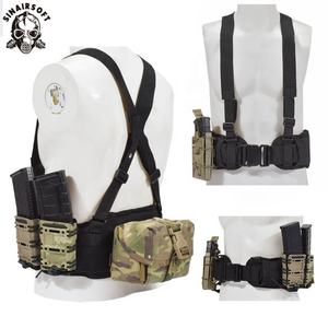 เสื้อกั๊กยุทธวิธีพร้อมเข็มขัด Molle ทำจากไนลอน 1000D สะดวกสบายสำหรับการต่อสู้ รูปทรงตัว H ปรับได้ พร้อมแผ่นรองนุ่ม - Product Image 5