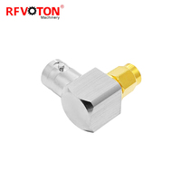 Connecteur de convertisseur d'adaptateur coaxial RF à angle droit, prise mâle SMA vers prise femelle BNC, 90 degrés, en stock
