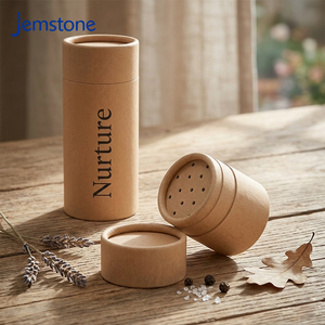 Envase de Tubo de Cartón Kraft Redondo Ecológico Impreso, Tubo de Papel Personalizado con Tapa Dosificadora para Especias en Polvo Suelto - Product Image 2