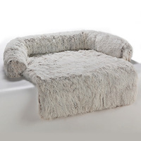 Lit pour chien Offre Spéciale luxe personnalisé en gros doux chaud longue peluche motif solide haute qualité fausse fourrure lavable canapé pour animaux de compagnie lit apaisant