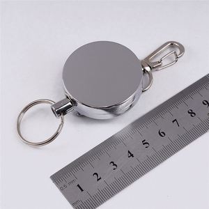 Resilience Steel Wire Rope Elastic Keychain Recoil Sporty Retractable Alarm <b>Key</b> Ring Anti Lost Yoyo Ski Pass ID Card - Product Image 5