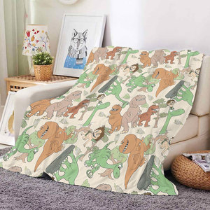 Nouvelle couverture en polaire douce et chaude pour garçons, motif dinosaure de dessin animé, impression personnalisée OEM, pour canapé, lit ou couverture de canapé. - Product Image 3