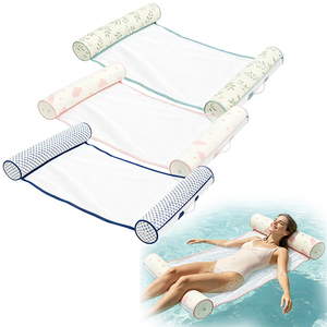 Hamaca Flotante Portátil para Piscina, Tumbona Flotante para Lago con Cubierta <span class=keywords><strong>de</strong></span> Tela Lavable y Extraíble, Cama Flotante <span class=keywords><strong>de</strong></span> Malla - Product Image 1