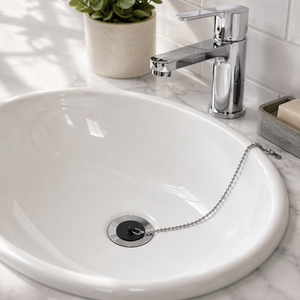 Bouchon de vidange rectangulaire <span class=keywords><strong>en</strong></span> acier inoxydable 304 durable avec trou de trop-plein, moderne, pour lavabo de salle de bain d'hôtel, inclut un bouchon d'étanchéité - Product Image 3