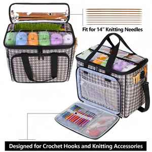 Bolsa Organizadora Grande para Ganchillo, Almacenamiento de Hilos, Porta Proyectos de Tejer, Set de Accesorios para Ganchillo - Product Image 3