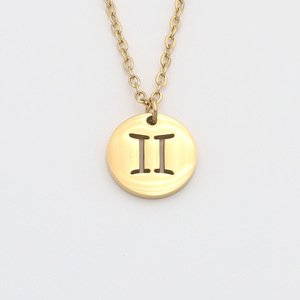 Hollow Round Brand 12 Constelaciones Gargantilla <span class=keywords><strong>de</strong></span> acero inoxidable Collar Mujeres Chapado en oro <span class=keywords><strong>de</strong></span> 18K Cadena <span class=keywords><strong>de</strong></span> clavícula <span class=keywords><strong>de</strong></span> acero inoxidable - Product Image 2