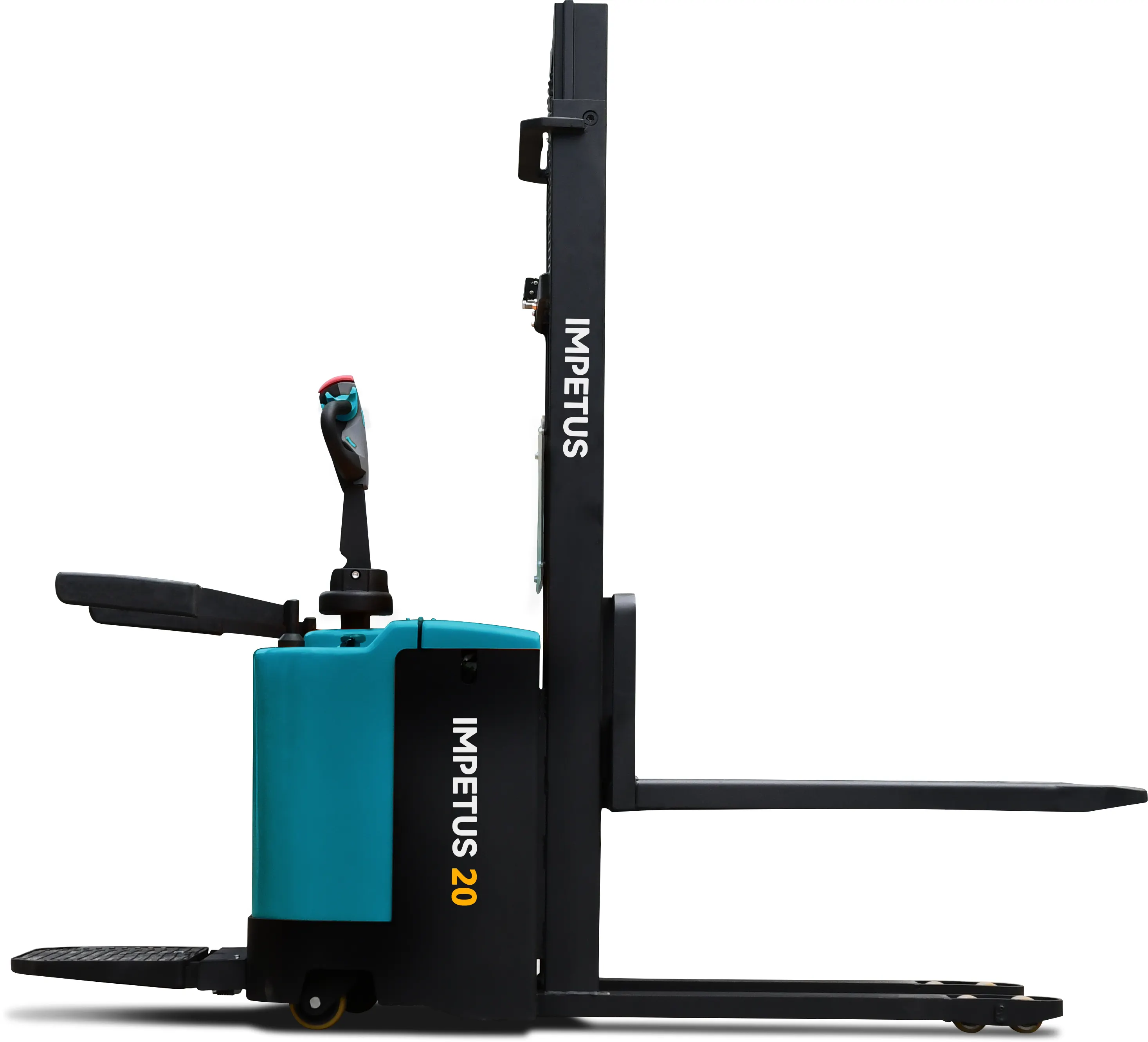 Pengangkat Elektrik Palet Pejalan Kaki 1000 2000 Kg 2Ton 2000M Walk Drive 2T Stacker Elektrik Baterai Forklift Berdiri