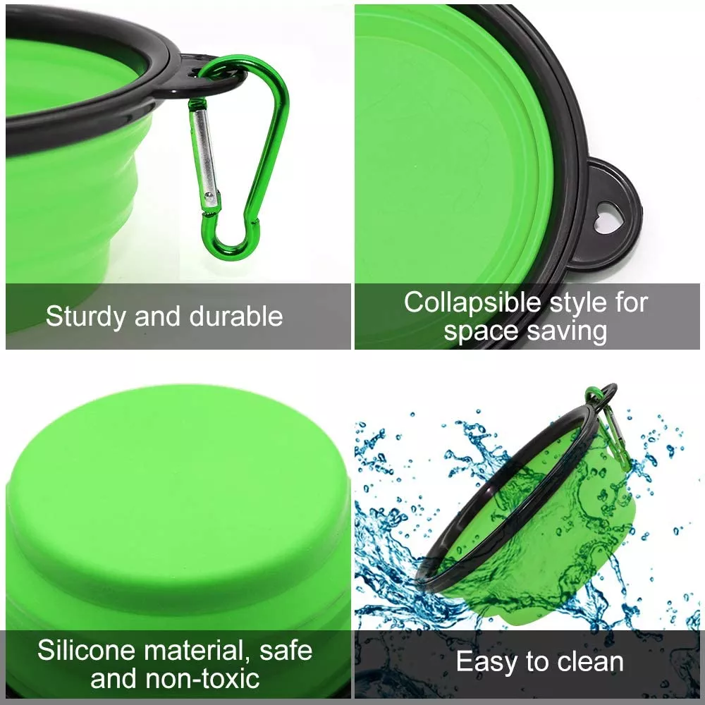 Custom Round Shape Collapsible Feeder Travel Cat Dog Water Food Pet Bowl
