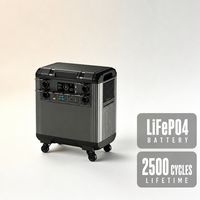 Generator Tenaga Surya LiFePO4 5376Wh 3000W, Stasiun Daya Portabel MPPT Gelombang Sinus Murni, Penyimpanan Energi Rumah