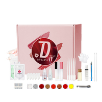 Kit de bricolage de brillant à lèvres Kit de brillant à lèvres fait à la main Ensemble de rouge à lèvres liquide Faire votre propre brillant à lèvres Mélange de saveurs colorées